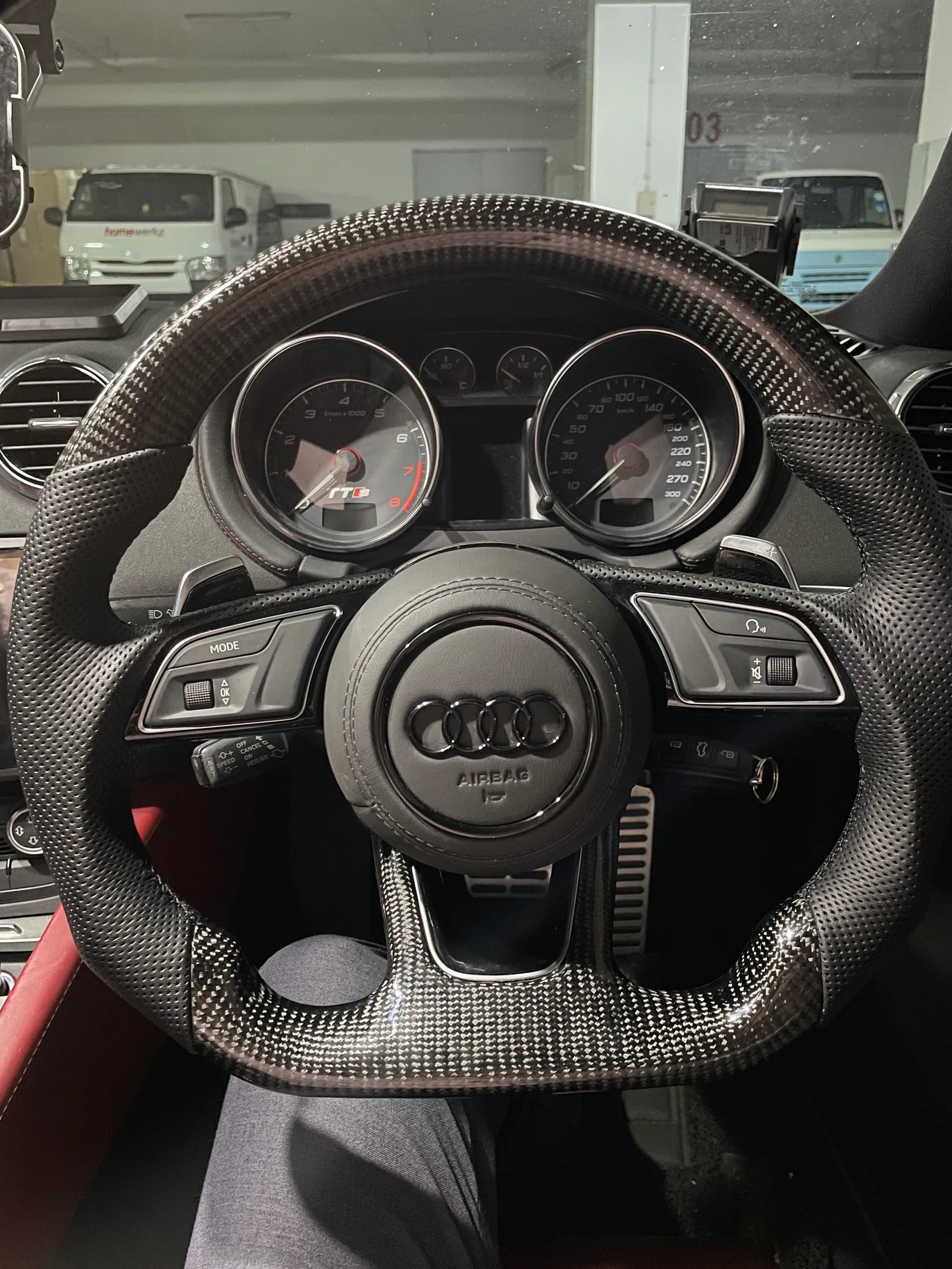 Carbon Fibre Flat-bottom Steering Wheel Carbon Fibre Flat-bottom Steering Wheel Audi RS6 Avant (2008-Present) - 2013-2019